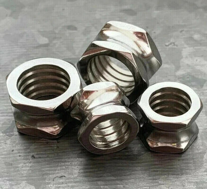 PAIR of Steel Hexagon Screw Bolt Tunnels Double Flare Plugs Earlets Gauges - style: 7/8" (22mm)