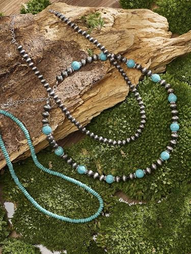 MINACHI Boho Multi Layer Necklace with Green Stone Beads, Handmade Beaded Chain Necklace, Vintage Hippie Jewelry for Women - style: Necklace SL13-022