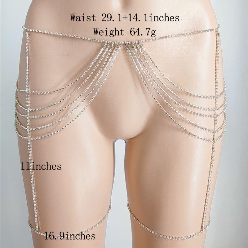Body Chain Bra Fashion Shoulder Necklaces Bra Chain Body Jewelry - color: Silver