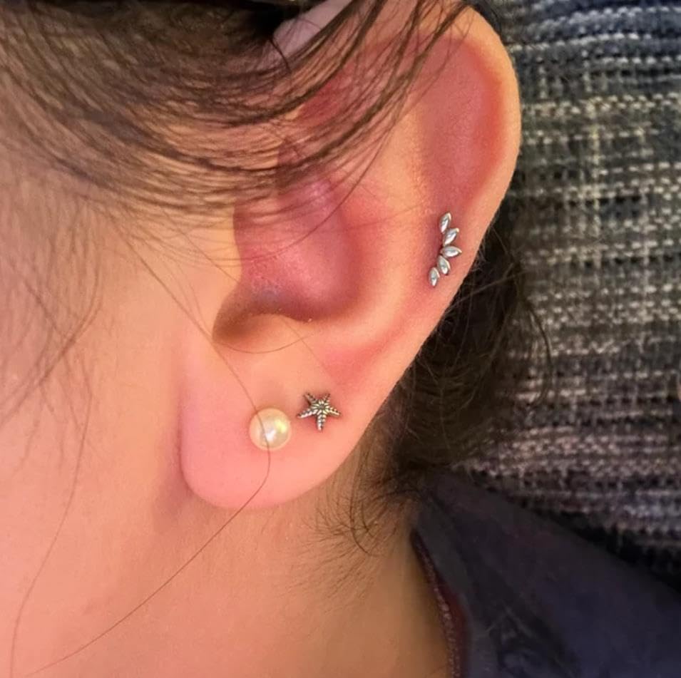 20G/18G/16G Flat Back Earrings Tiny Nose Stud, Cartilage Earring Threadless Tragus Helix Stud Conch Piercing Jewelry - color: Dot Climber (silver 2pcs), size: 16 gauge (1.2mm post)