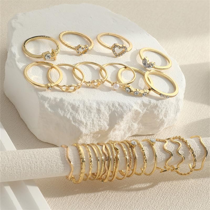 Chunky Stackable Rings Set For Women Open Adjustable Bold Thick Geometric Knuckle Rings Minimalist Statement Jewelry Gift - style: Style 6
