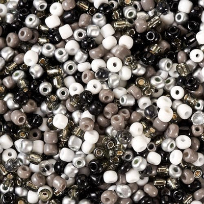 0.22lb 4mm Random Glass Seed Beads 6/0 Mix Rondelle Crystal Pony Beads Bulk Black Brown Seed Bead Kit for Crafts DIY Friendship Bracelets Beading Jewelry Making Supplies - color: Random Black