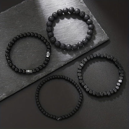 Vintage Stackable Bead Bracelet Set For Men Women Handmade Bohemian Style Multilayer Adjustable Elastic Bead Bracelet Fashion Punk Jewerly Gift - style: Style 3