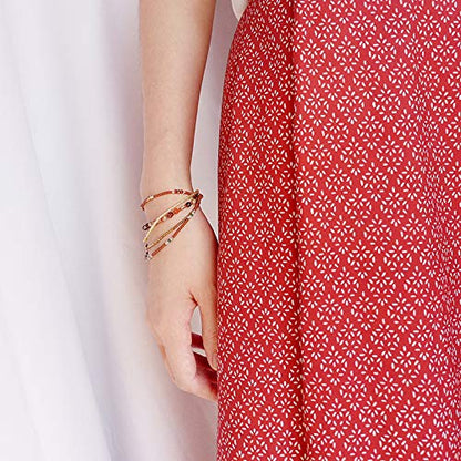 Handmade Adjustable Wrap Bracelet Bohemian String Braided Beads Anklets Gifts for Women - color: A