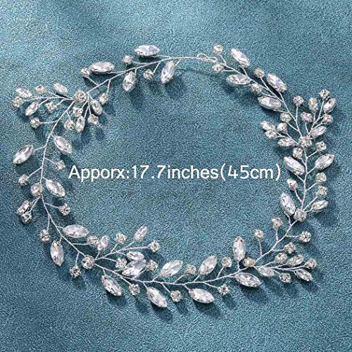 JAKAWIN Bride Wedding Hair Piece Rhinestone Bridal Hair Accessories Diamond Hair Vine for Women HV113 - color: 1 Silver