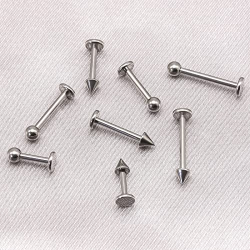 BLISI G23 Solid Titanium Eyebrow Piercing Jewelry, Gold Black Rose Gold Silver Pink Rainbow Eyebrow Rings 16G Curved Barbell,Tiny Vertical Labret Lip Jewelry Rook Piercing Jewelry for Women and Men - color: Silver 3