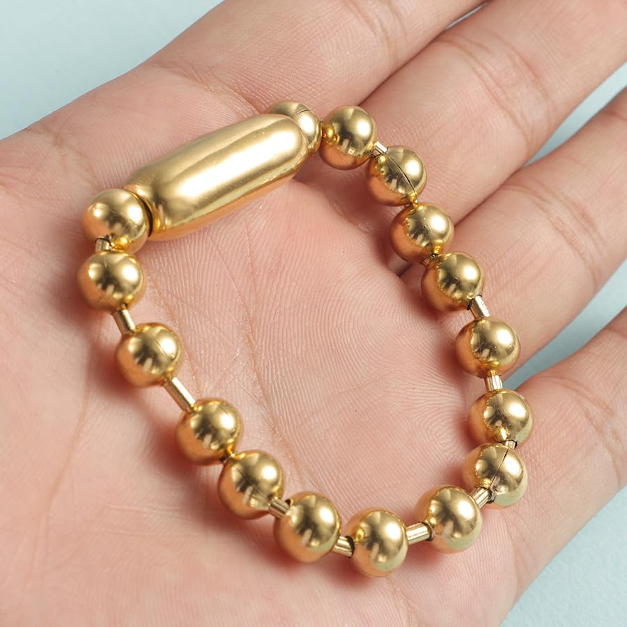 Jude Jewelers Stainless Steel 8mm Beads Chain Strand Bracelet - color: Gold
