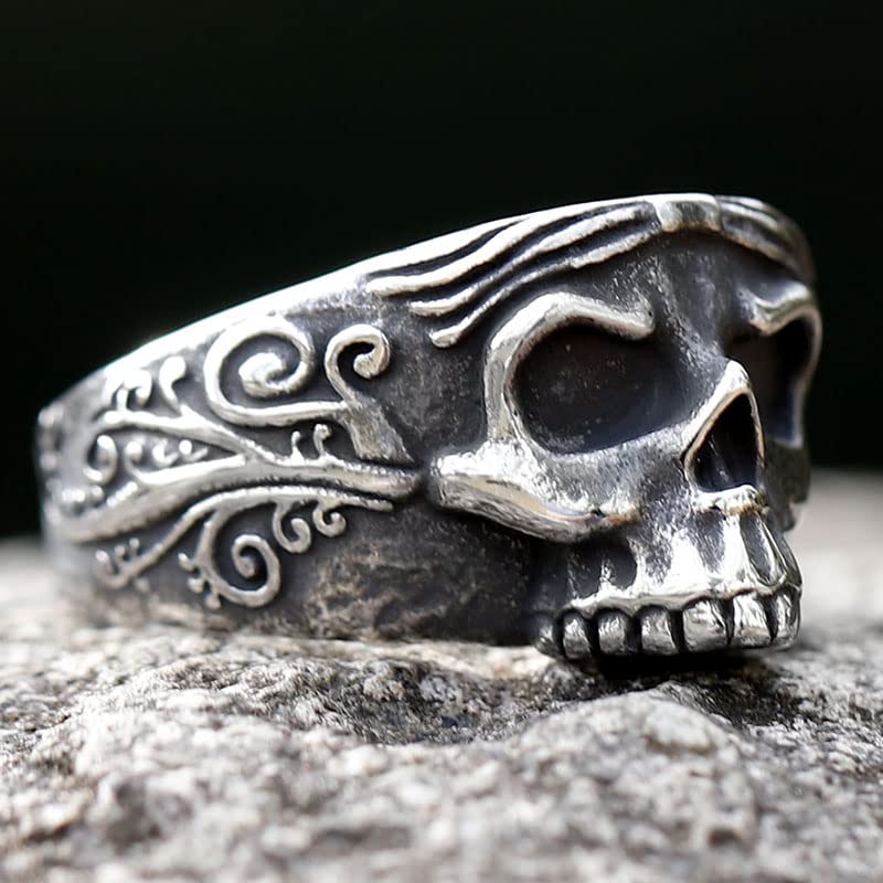 2023 Skull Ring Cool Evil Death Punk Rock Stainless Steel Rings Aly Style Jewelry - style: R1114