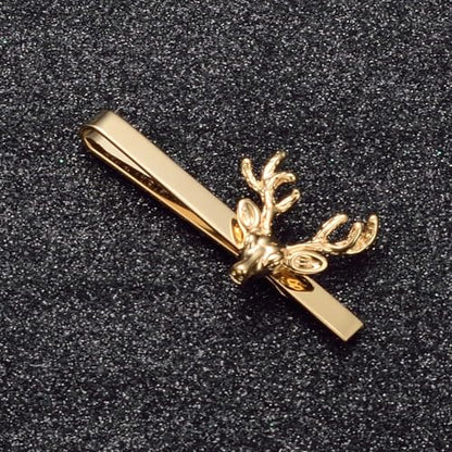 Christmas Tie Clips for Men 14k Gold Plated Silver Tie Pins with Cute Animal Deer/Lion/Dog/Cat Tie Bars Necktie Suit Tie Accessories Jewelry - style: Christmas Tie Clips