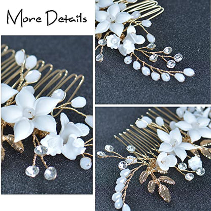 Wedding Hair Comb Clip, Wedding Hair Accessories for Brides, Crystal Bridal Hair Accessories Headpieces for Women, Girl, Party, Prom, (Style D) - style: Style D