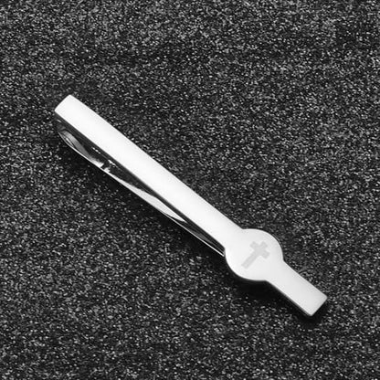Gold Black Silver Cross Tie Clips For Men Unique Christian Catholic Tie Clip Cross Accessories For Men - style: silver cross tie clip