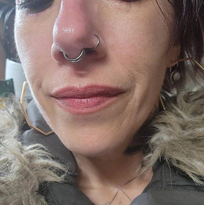 16G Septum Ring Hinged Septum Clicker Nose Ring Septum Piercing Jewelry - color: Triple-silver, size: 8mm
