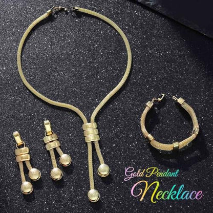 CLOACE Gold Long Choker Necklace Set Punk Cuban Y-Necklaces and Bracelet Fashion Chain Jewelry Accessories for Women - color: G-3