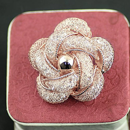 Brooches Fashionable and Refined Hollow-Out Breastpin for Girls Ladies and Women | Clothes Pin | Brooches and Pins for Women | Daisy Pin | Ladies Jewelry | Flower Brooch - color: Rose Gold