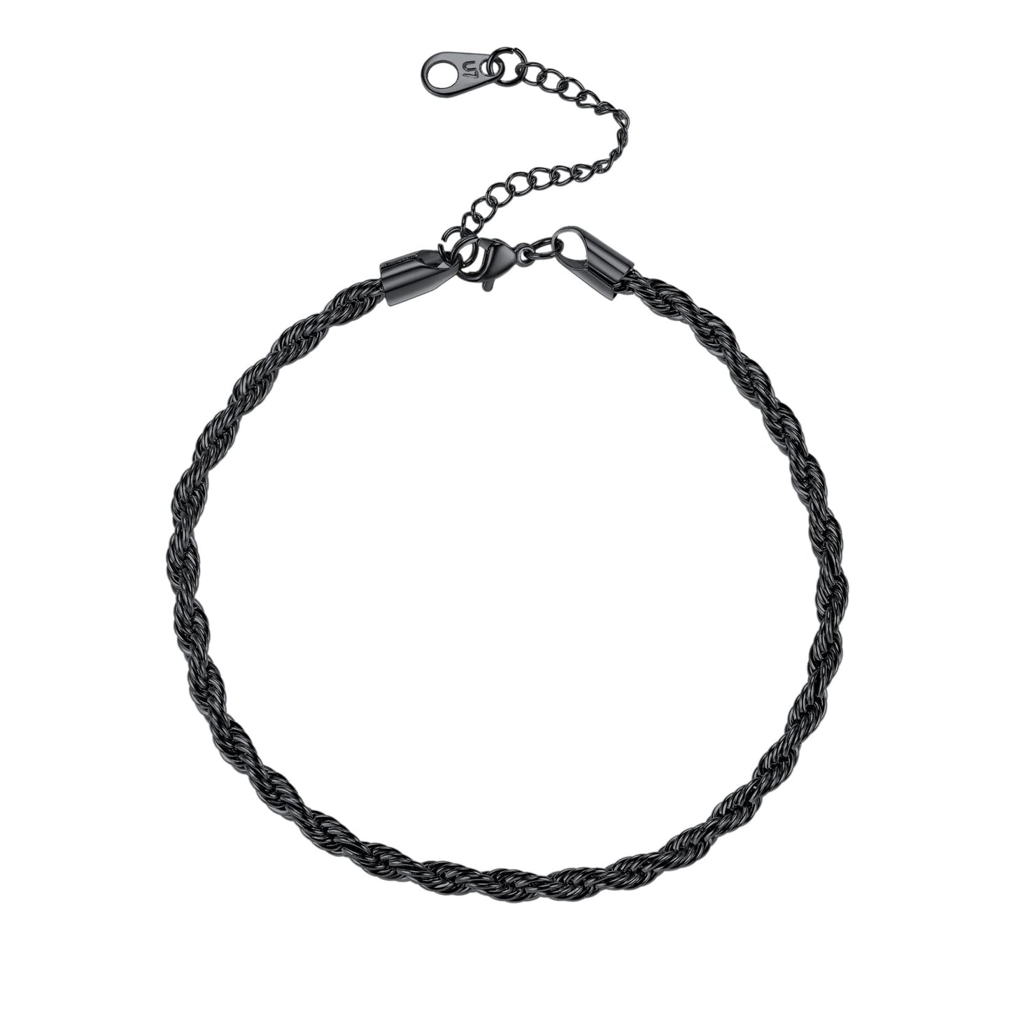 U7 Ankle Bracelets for Women Stainless Steel, 18K Gold Plated/Silver/Rose Gold Anklets Cuban Chain Anklet Bracelets Waterproof - color: Gold Plated-White-Heart Charm