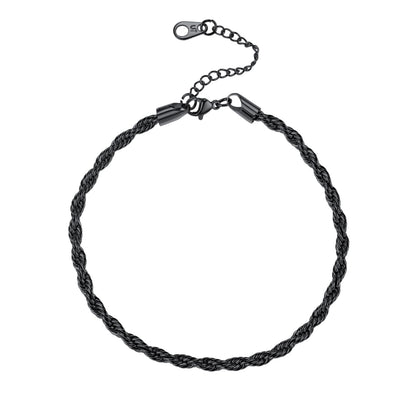 U7 Ankle Bracelets for Women Stainless Steel, 18K Gold Plated/Silver/Rose Gold Anklets Cuban Chain Anklet Bracelets Waterproof - color: Gold Plated-White-Heart Charm
