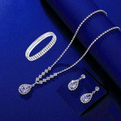 Paxuan Silver/Gold Rhinestone Crystal Wedding Bridal Bridesmaids Earrings Bracelet Set for Women Brides Bridesmaids Crystal Rhinestone Bracelet Earrings Set for Wedding Bridal Prom Pageant - color: Style1 - Necklace + Earrings + Bracelet(Silver Plated Whi