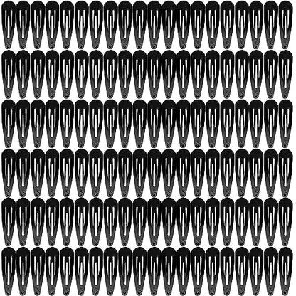 2 Inch Hair Clips, Funtopia 120 Pcs Women Black Barrettes Snap Hair Clips | No Slip Metal Barrettes for Girls Kids Teens Women - color: 2.Black