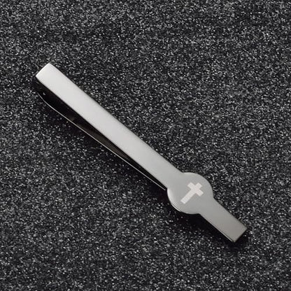 Gold Black Silver Cross Tie Clips For Men Unique Christian Catholic Tie Clip Cross Accessories For Men - style: black cross tie clip