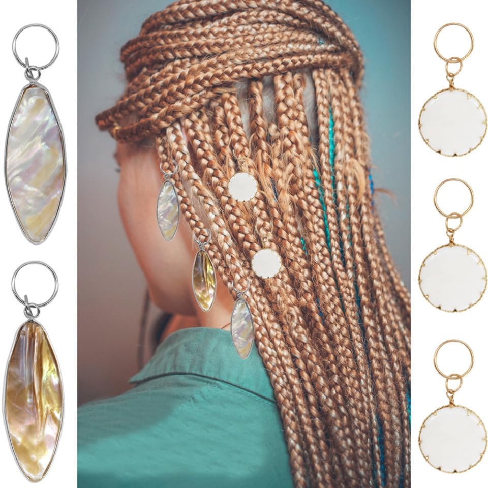 5pcs Mixed Style Hair Braid Pendants and Dreadlock Rings Headdress Accessories for Creative Hair Decoration for Parties and Festivals