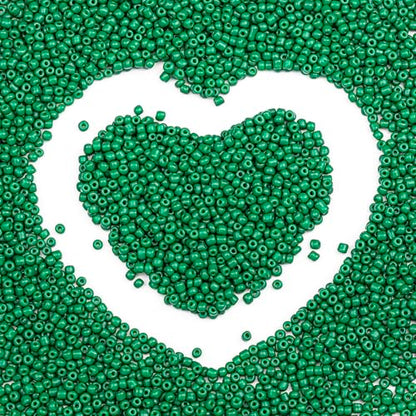 Legefo 4mm Glass Seed Beads Bulk, Green 6/0 Small Mini Pony Seed Beads, Tiny Round Craft Bead for Bracelet Necklace Wrist Jewelry Making Beading Weaving DIY Crafts Supplies, 1000pcs - color: Green