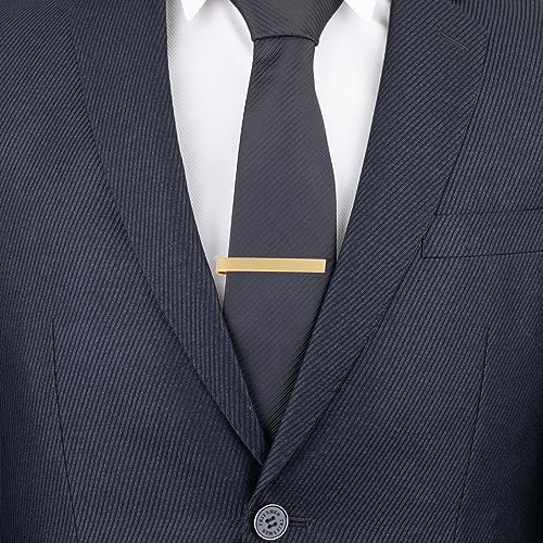 GWD Cufflinks and Tie Clip Set Personalized Cuff Links Business Wedding - style: Gold Cufflinks+Tie clip