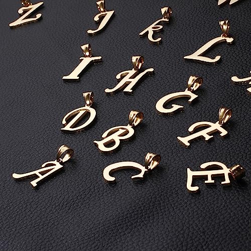 Initial Charms Gold Initial Pendant 14k Gold Letter Charm Name Pendant for Women and Men - style: G