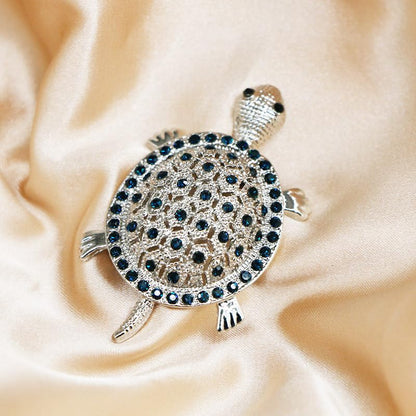 Opexicos 2Pcs Creative Design Black Gold Rhinestone Turtle Brooch Pin Vintage Tortoise Brooches Animal Pins Accessories