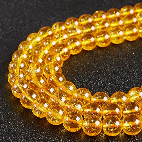 100pcs 6mm Citrine Beads Natural Gemstone Beads Round Loose Beads for Jewelry Making - color: Citrine, size: 6mm