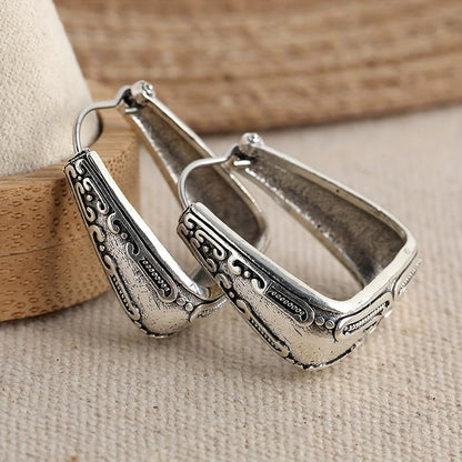 Retro Exaggerated Drop Earrings Personality Vintage Carved Dangle Earrings Daily Accessories Party Valentine's Day Jewelry Gifts for Women - style: Retro Style 1-1