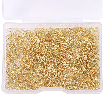BEADIA 14K Gold Plated Jump Rings Non Tarnish 3mm 1200pcs for Jewelry Making Findings - color: 14K Gold, size: 0.5x3mm