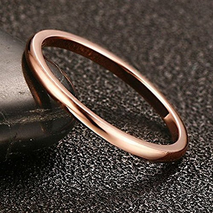 Jude Jewelers 1.5mm Stainless Steel Classical Plain Stackable Wedding Band Ring - color: Rose Gold