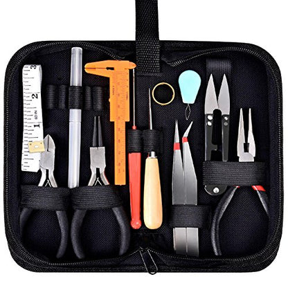 PAXCOO 19Pcs Jewelry Making Tools Kit with Zipper Storage Case for Crafting and Repair