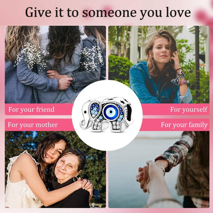 Charm for Bracelets and Necklaces, Heart Animals 925 Sterling Silver Bead Celestial Sun Moon Star Charms Jewelry Gift for Women Girls - color: Elephant Charm