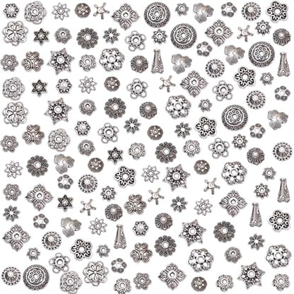 stino 270PCs Metal Bead Caps for Jewelry Making, Silver Bracelet Earrings Necklace Findings & Supplies 512 (Bead Cap （270Pcs）) - color: Bead Cap （270Pcs）