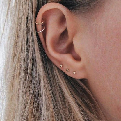 Small Gold Hoop Earrings, Lightweight 14K Gold Plated Huggie Hoop Earrings for Cartilage Helix Tragus, Hypoallergenic Earrings for Women Men, Tiny Thin Hoops Surgical Steel Endless Hoops Earrings 6-10 mm - color: 16g-6mm