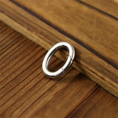 1Pc Oval Spring Clasps Clips Connector Rings for Keychain DIY Crafts (Silver-E) - color: Silver-E