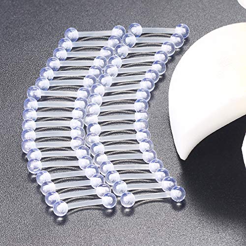 16G Clear Plastic Curved Barbells Eyebrow Ring Snake Eyes Tongue Rings Acrylic Bioflex Cartilage Helix Tragus Earrings Nipple Belly Lip Ring Piercing Retainer Length 6mm 8mm 10mm 12mm 36pcs - color: 36Pcs 16G 8mm