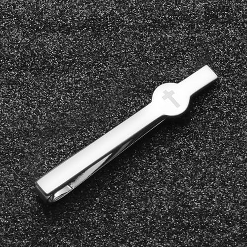 Gold Black Silver Cross Tie Clips For Men Unique Christian Catholic Tie Clip Cross Accessories For Men - style: silver cross tie clip