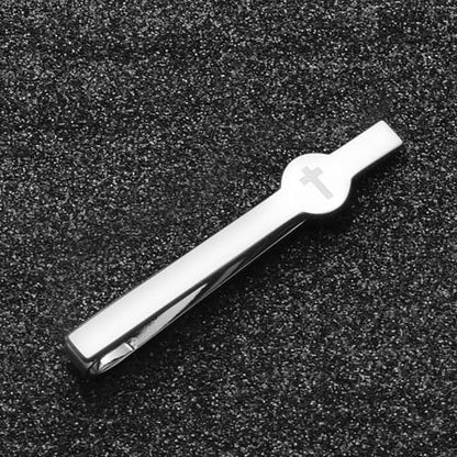 Gold Black Silver Cross Tie Clips For Men Unique Christian Catholic Tie Clip Cross Accessories For Men - style: silver cross tie clip
