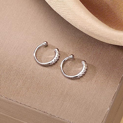 SLUYNZ Sterling Silver No Piercing Earrings Cuff for Women Cartilage Earrings Helix Earrings - color: A-Silver