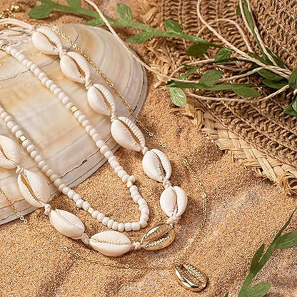 YANCHUN Layered Necklaces for Women Gold Necklace Stack Star Heart Choker Dainty Necklace Love Heart Chain Jewelry Gifts for Women - color: ZA-seashell