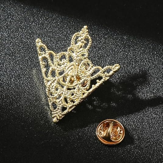 5 Pairs Retro Hollow Pattern Shirt Collar Brooches For Women And Men Gold Plated Triangle & Simple Elegant Double Leaf Collar Pin Brooches Gold Silver Plant Brooch Jewelry - style: Gold sj