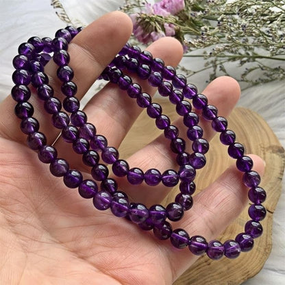 Carnelian Bracelet - Stone of Luck,Stretch Natural Stone Crystal Beads Jewelry Gifts for Women Men Unisex - color: Amethyst-Guardian of Love, size: 6mm