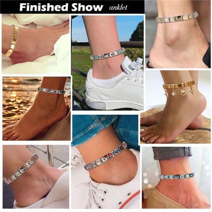 Italian Charms Bracelet Sets with 1Pcs Starter Brascelet 9Pcs Charms 9mm Italian Modular Charm Bracelet DIY Module Jewelry Gifts - color: B-Starter Bracelet Set-20PcsBlack