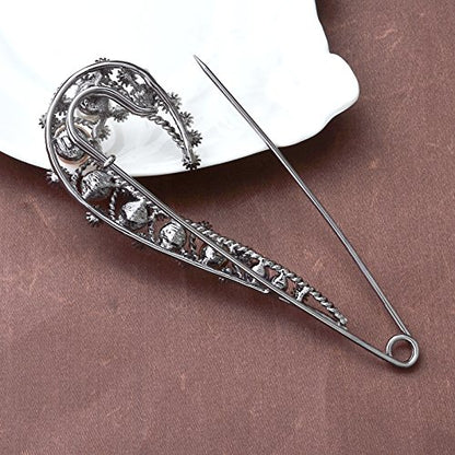 Crystal Pearl Safety Pin Brooch Cardigan Hat Scarf Vintage Pin Jewelry with Gift Box