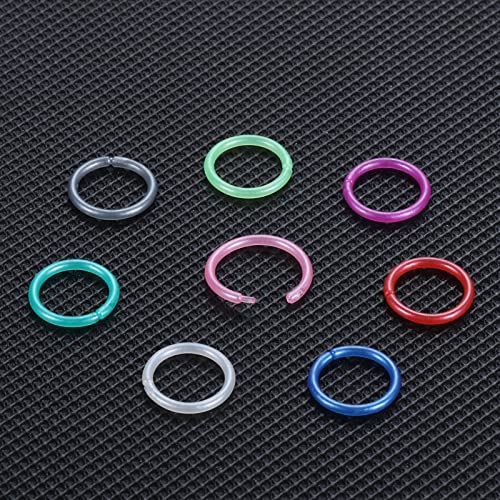 Oveta 8-32PCS 16G/20G Nose Rings Hoop Retainer Colorful Clear Bioflex Acrylic Septum Rings Cartilage Tragus Earrings Piercing Retainer Seamless Ring Hoop 5/16'' or 3/8'' - style: 16G 5/16'' Ring