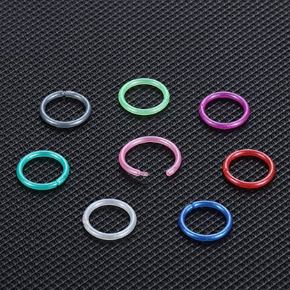 Oveta 8-32PCS 16G/20G Nose Rings Hoop Retainer Colorful Clear Bioflex Acrylic Septum Rings Cartilage Tragus Earrings Piercing Retainer Seamless Ring Hoop 5/16'' or 3/8'' - style: 16G 5/16'' Ring