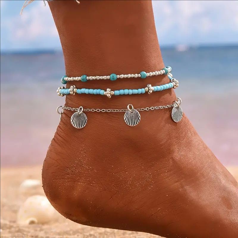 Layered Butterfly Anklet for Women Charms Butterfly Gold Plate Silver Plate Rhinestone Cuban Anklets Adjustable Anklet for Summer Beach - color: silver ak560