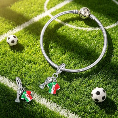 LIGHTDOG 925 Sterling Silve Charms fits Pandora Bracelets Necklace,5A Zircon Dangle Pendant Bead,Mother's Day Gift Jewelry Beads for Women - style: Soccer Champion Charm